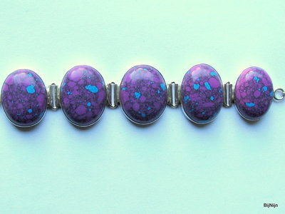 Paarse Turquoise armband 925 zilver NIEUW