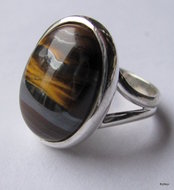 tijgeroog mt 17.7 925 zilver ring