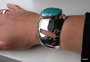 Armband Turquoise breed grote steen 925 zilver_5